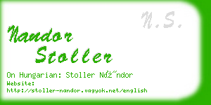 nandor stoller business card